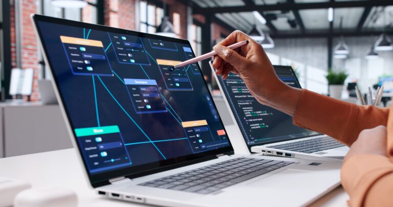 African,American,Woman,Coding,Node,Editor,Software,For,Blockchain,Security.